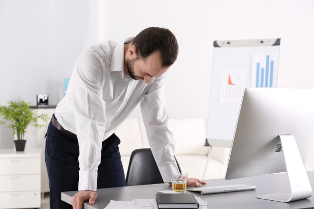 drunk in the office